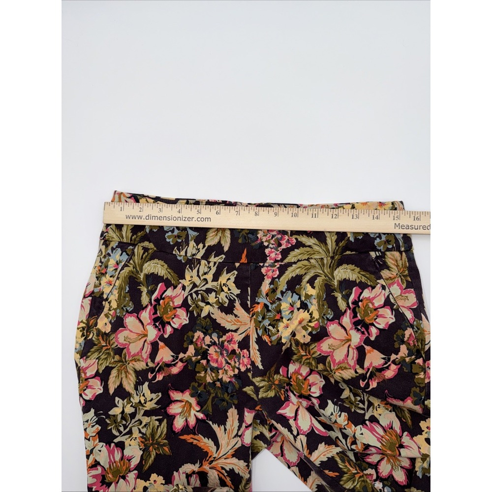 SOFT SURROUNDINGS Women's Size S Stretch Pants Floral Brown Pink Hibiscus - Picture 9 of 11